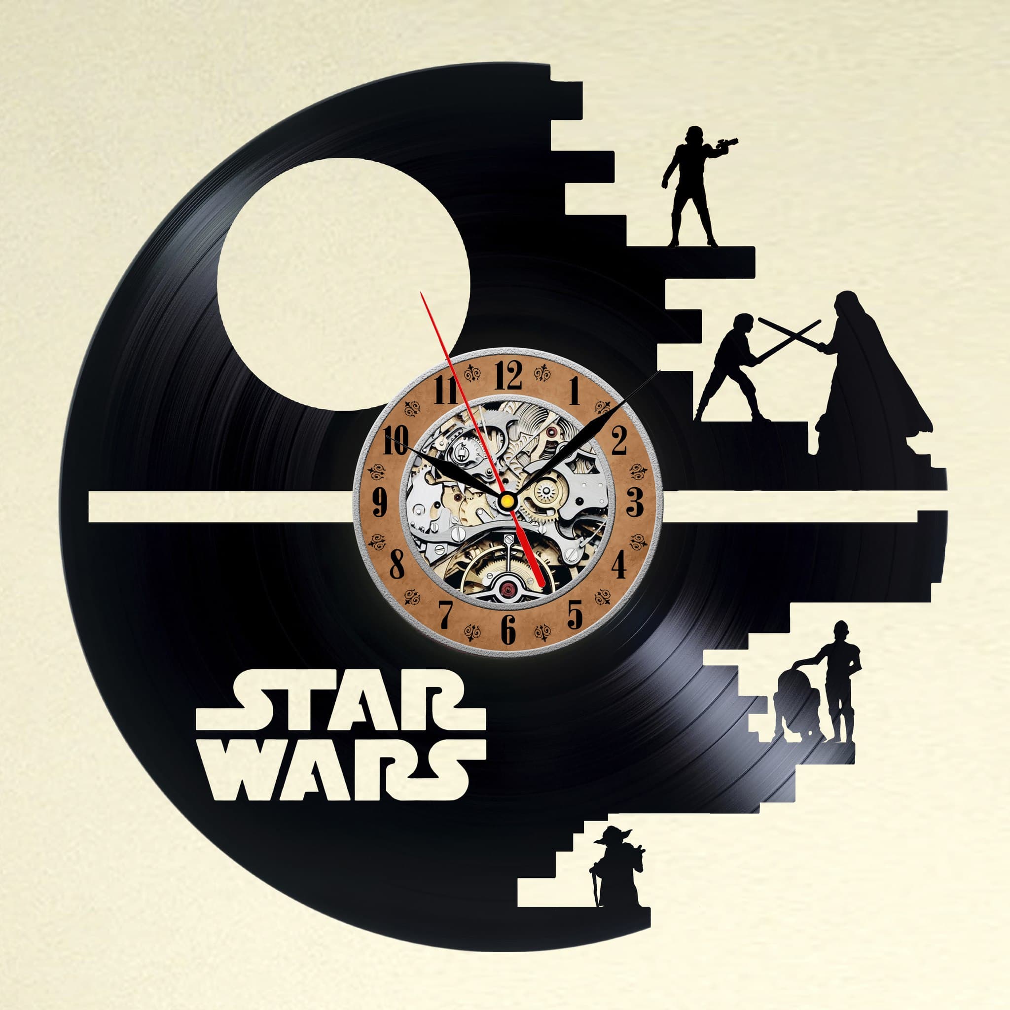 Star Wars vinyl record clock wall decor birthday gift new